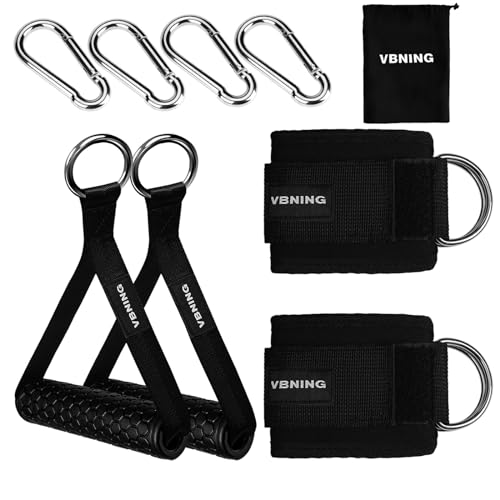 VBNING Black Ankle Straps for Cable Machines & Gym Handles Replacement Fitness Equipment