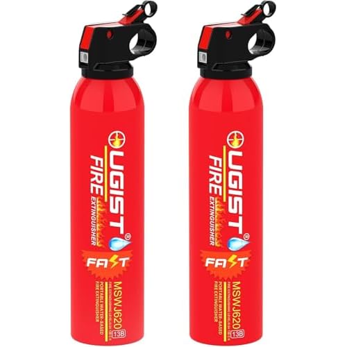 Ougist Water-Based Fire Extinguisher -2 Pack Portable for Home & Vehicle Use, Cold-Weather Safe, Prevents Re-Ignition - Ideal for Kitchen, Garage, Car