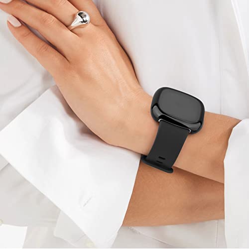 Fitbit Sense 2 & Versa 4 Screen Protector Case - 1 Black + 1 Transparent