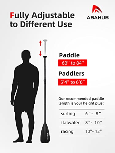 Adjustable SUP Paddle - Lightweight Aluminum Alloy, 68-84" - Black