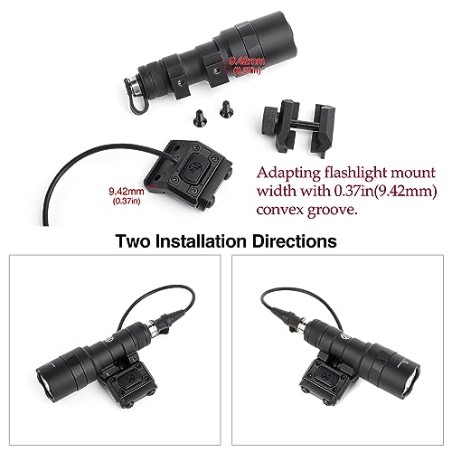 NOBUHIRO Tactical Modular Wire Remote Pressure Switch with Offset Light Mount for M300 M600, with SF Plug for M300 M600 Series Flashlights, Fit for 20mm Picatinny Rail (SF)