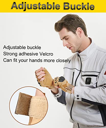 Outdoor Fingerless Gloves for Men - Medium Black for Biking & Hiking