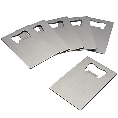 Stainless Steel Credit Card Bottle Opener - 6 Pack
