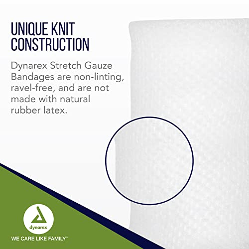 Stretch Gauze Bandages - 4" x 4.1 yds, 12 Count, Non-Sterile, Latex-Free