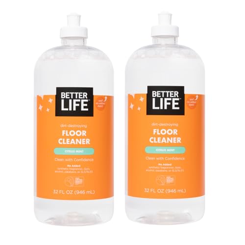 Better Life Citrus Mint Floor Cleaner - Liquid Multipurpose Floor Cleaner, Pack of 2, 32 Fl Oz Each