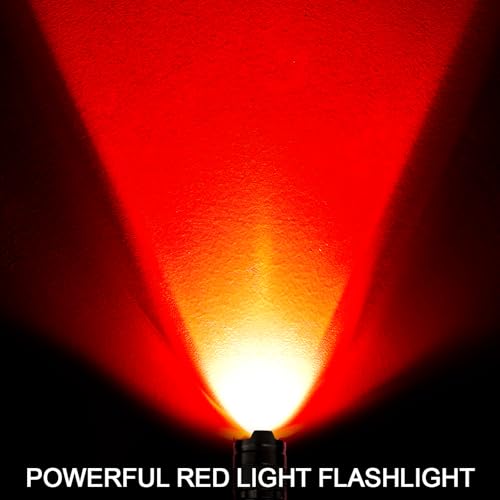 Beieverluck 10 Pack Red Light Flashlight 3 Modes Red LED Flashlight Scalable Red Light Torch with Clip for Hunting Astronomy Night Observation and Outdoor Activities