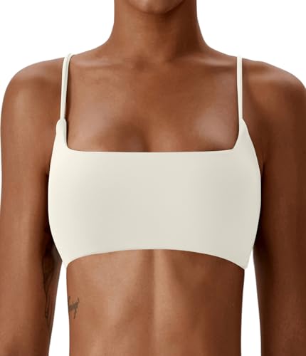 Comper Women's Wirefree Racerback Sports Bra with Removable Pads - Small White