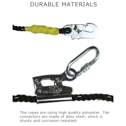 12FT Flipline Adjustable Lanyard RTOVZON Tree Climbing Lanyard for Climbing Trees, Fall Protection Flip Line Kit, Tree Climbers