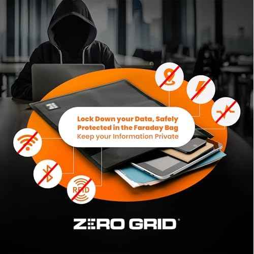 Large Faraday Bags 3 Pack ? Signal Blocking RFID Pouch for Phones, Laptops, Bank Cards, Electronics, Key Fobs ? Anti-Hacking, Fireproof & Waterproof Faraday Cage for Digital Privacy & Theft Protection