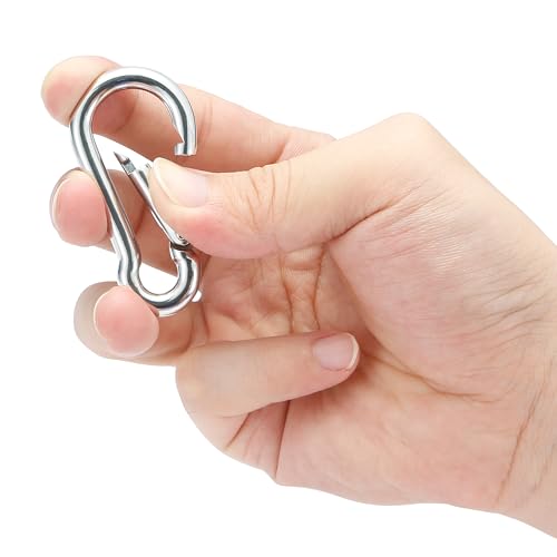Heavy Duty 2-Inch Stainless Steel Carabiner Clips - Set of 5