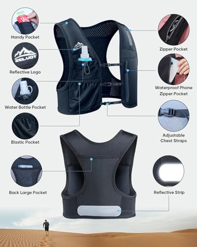 Lightweight Hydration Vest with 500ml Flask for Running & Hiking
