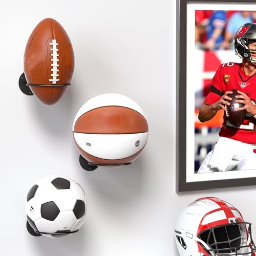 Wall Mounted Basketball Holder - Minimalist Ball Rack for Boys Room