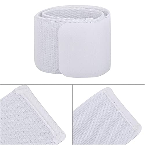 Adjustable Soccer Shin Guard Straps - Anti-Slip Elastic Bandage - White