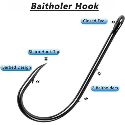 Baitholder Fishing Hooks - Barbed Shank Beak Hooks #4, 100pcs