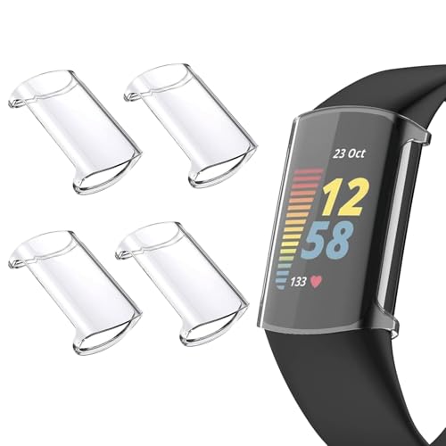 TPU Case for Fitbit Charge 5/6 - 4 Pack Screen Protector (Clear)