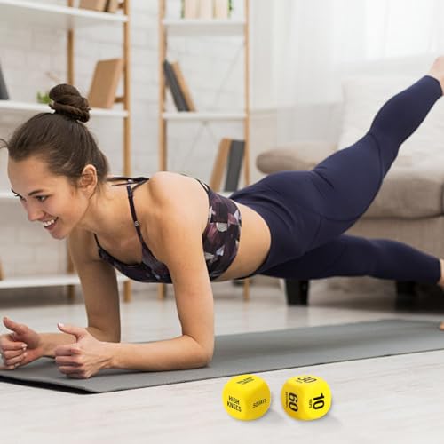 Workout Dice for Men - Fun Exercise Game - Yellow Variation