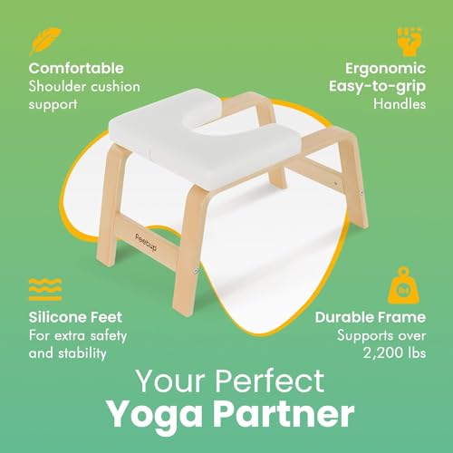 Yoga Headstand Bench - Vegan Inversion Trainer, Classic White