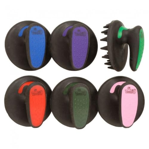 Great Grip Horse Grooming Curry Comb with Handle - Purple