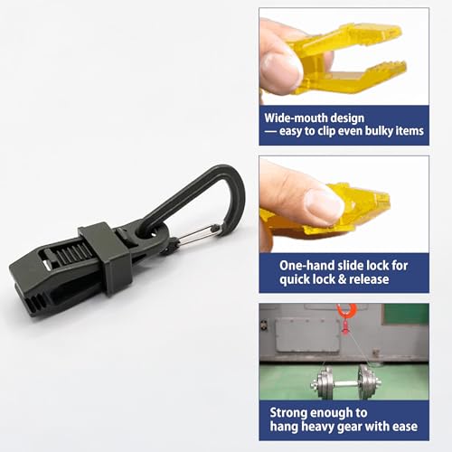 Tarp Clips for Camping and Hiking - 1PC Black