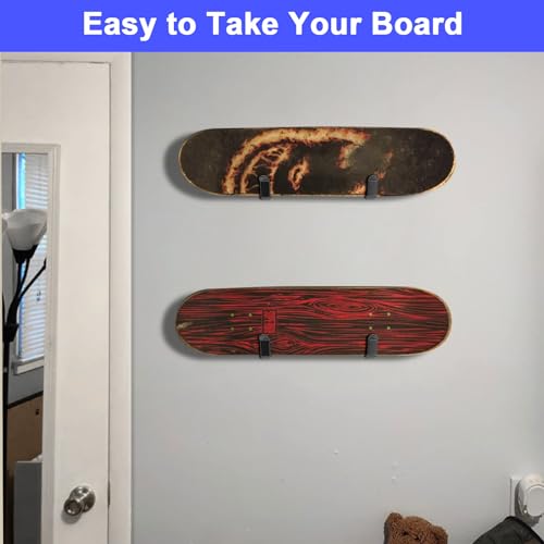 Snowboard Wall Mount Clips - Rubber-Dipped, Black, 2 Pcs
