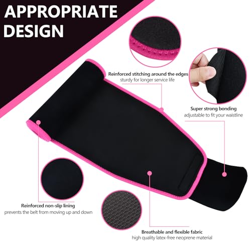 Waist Trainer for Women - Sweat Band Trimmer Belt - Medium Black/Pink