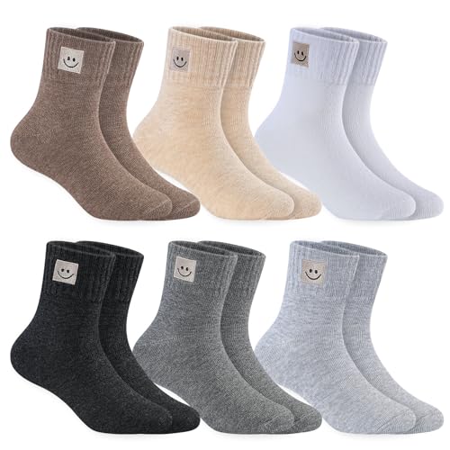 Saracat X-Large-XX-Large 6 Pairs Multicolor Cotton Ankle Socks for Girls, Athletic & Cute