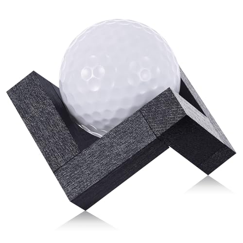 Wooden Golf Ball Display Stand - 1.97 Inch Black Rack - 1 Pack