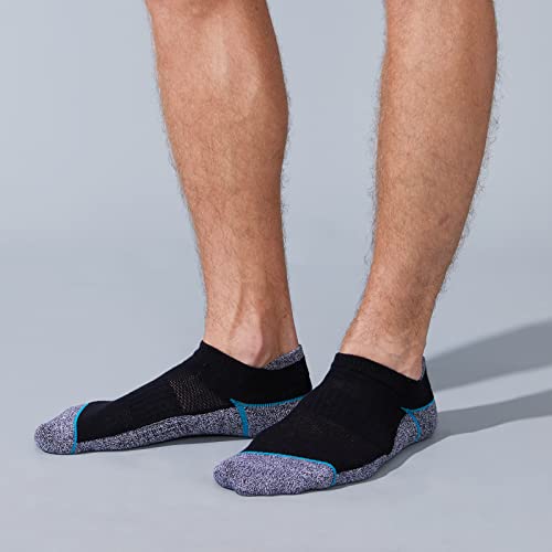 Kodal Copper Ankle Athletic Socks 6-10 Black/Blue - 5 Pairs moisture wicking odor control