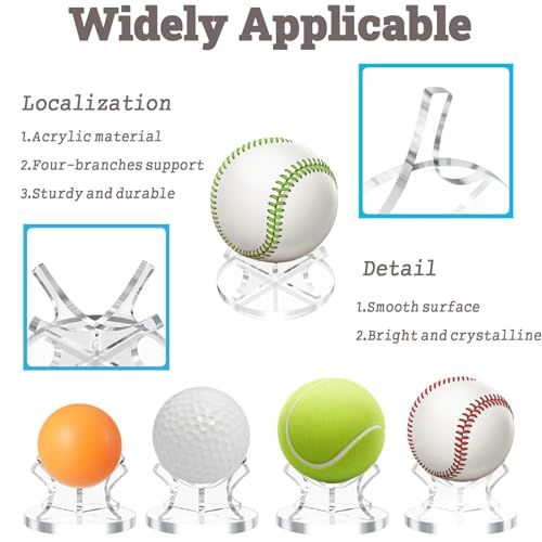 Acrylic Baseball Display Holder Case - 2 Pack for Sports Balls