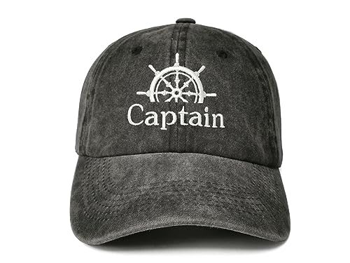 Enodtter Captain First Mate Crew Embroidered Baseball Cap - Washed Black