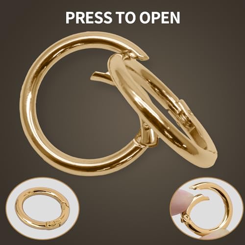 10 Pcs Heavy Duty Zinc Alloy Carabiner Clips - 1.22 Inch Gold