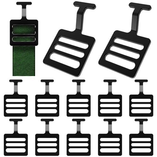 Fengone 12 Pack Shoulder Pad T Hooks 1 Inch Replacement Hooks for Football Pads Black 1"