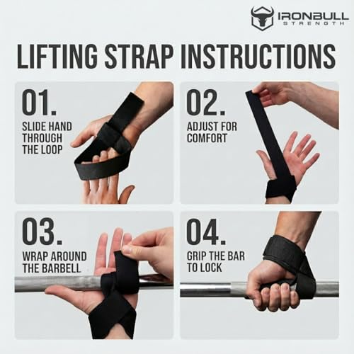 Padded Lifting Wrist Straps for Weightlifting - Black V2