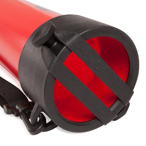 Tennis Ball Pickup Tube - 18-Ball Capacity with Carry Strap - Red