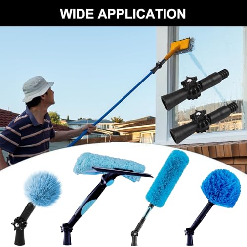 2 PCS Mop Extension Pole Adapter Rotatable Angle Adaptor Broom Handle Adapter Plastic Paint Brush Extender for Threaded Extension Pole