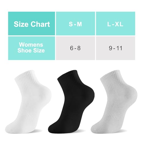 Ipletix 6 Pairs Ankle Socks for Women, Athletic Cotton