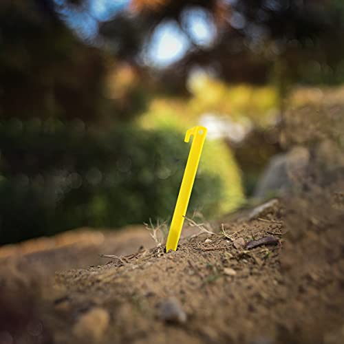 7-Inch Plastic Tent Stakes 10-Pack Heavy Duty, Rust-Proof Canopy Anchors for Camping
