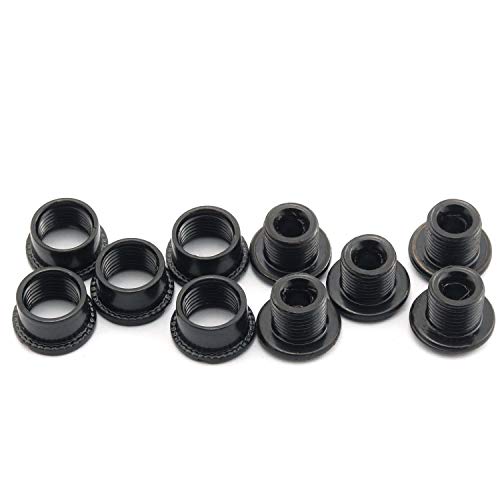5pcs Black Chainring Bolts for Mountain & Road Bikes - 4.9mm