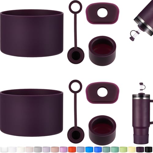 Stanley Cup Accessories Set - 8pcs Spill Proof Stopper & Boot - Plum