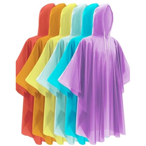Hitituto Rain Ponchos for Adults - Extra Long Emergency Poncho with Hood, 6/12/24 Family Pack Raincoat, Home Survival Kits