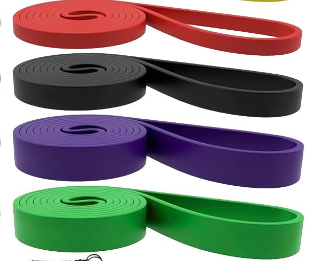 Resistance Bands Set for Pull-Up Assistance & Full-Body Workouts – 4 Levels, Durable Bands with Door Anchor & Carry Bag, Ideal for Strength Training, Muscle Building & Physical Therapy (Men/Women)