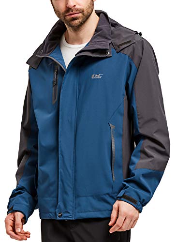 Diamond Candy Men's X-Large Dark Blue Waterproof Hooded Rain Jacket