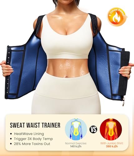 Waist Trainer Sauna Suit Sweat Vest for Women - Black, Medium