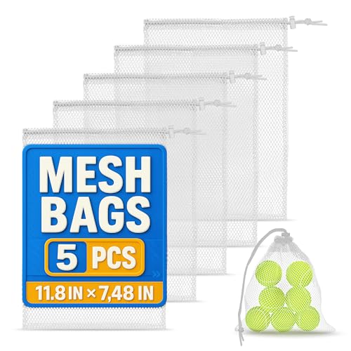 Small Mesh Drawstring Bags - 5 Pcs, 11.8 x 7.48
