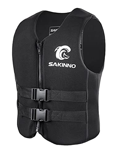 Huraty Black XX-Large Water Kayaking Jacket for Adults & Kids, Buoyancy Vest