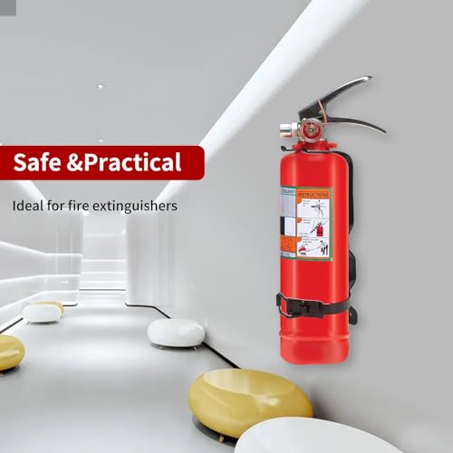 4PACK 2.5LB Fire Extinguisher Mount, Wall Mount Metal Bracket,fire Extinguisher Hanger for Vehicle, Car, Boat, Truck, Rv, House, Home Mini Fire Extinguishers-Black