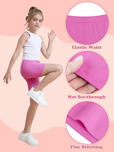 Toddler Girls Biker Shorts - Solid Bike & Dance Safety Shorts - 11-12 Years - Black, White, Mint, Light Purple, Rose, Light Yellow