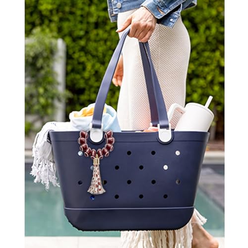 Football Sport Charms for Bogg Bag - Wooden Beads with Tassel