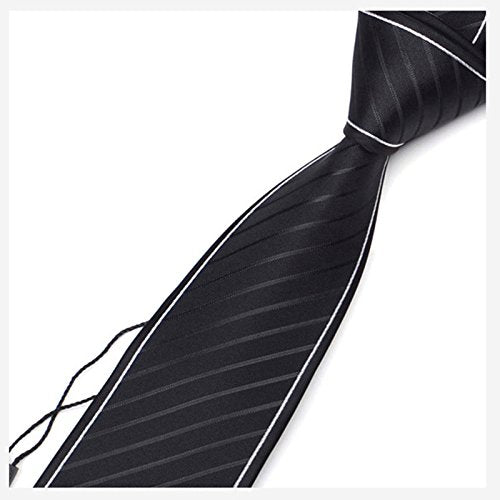 Men's Slim Striped Necktie - Black 2.75 Inches with Gift Box