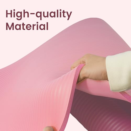 Extra Thick 1/2-Inch Yoga Mat - Anti-Tear, Non-Slip, Pearly Pink